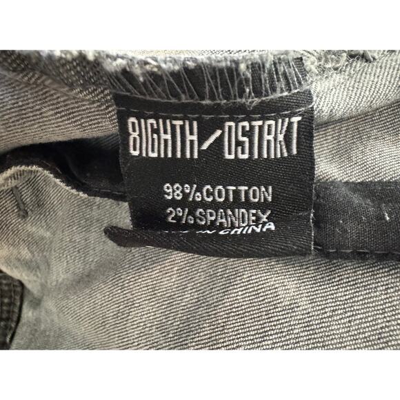 8/GHTH DSTRKT Distressed Black Acid-Wash Denim Jacket- Sz Med - Picture 5 of 7